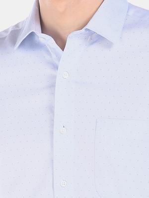 blue self design formal shirt - 17618143 - Standard Image - 6