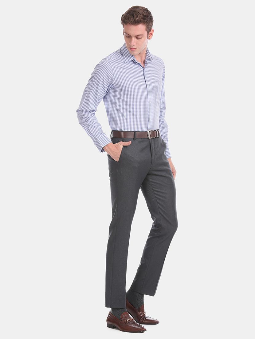 blue checkered formal shirt - 17618144 - Zoom Image - 5