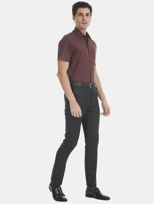 brown solid formal shirt - 17618148 - Standard Image - 5