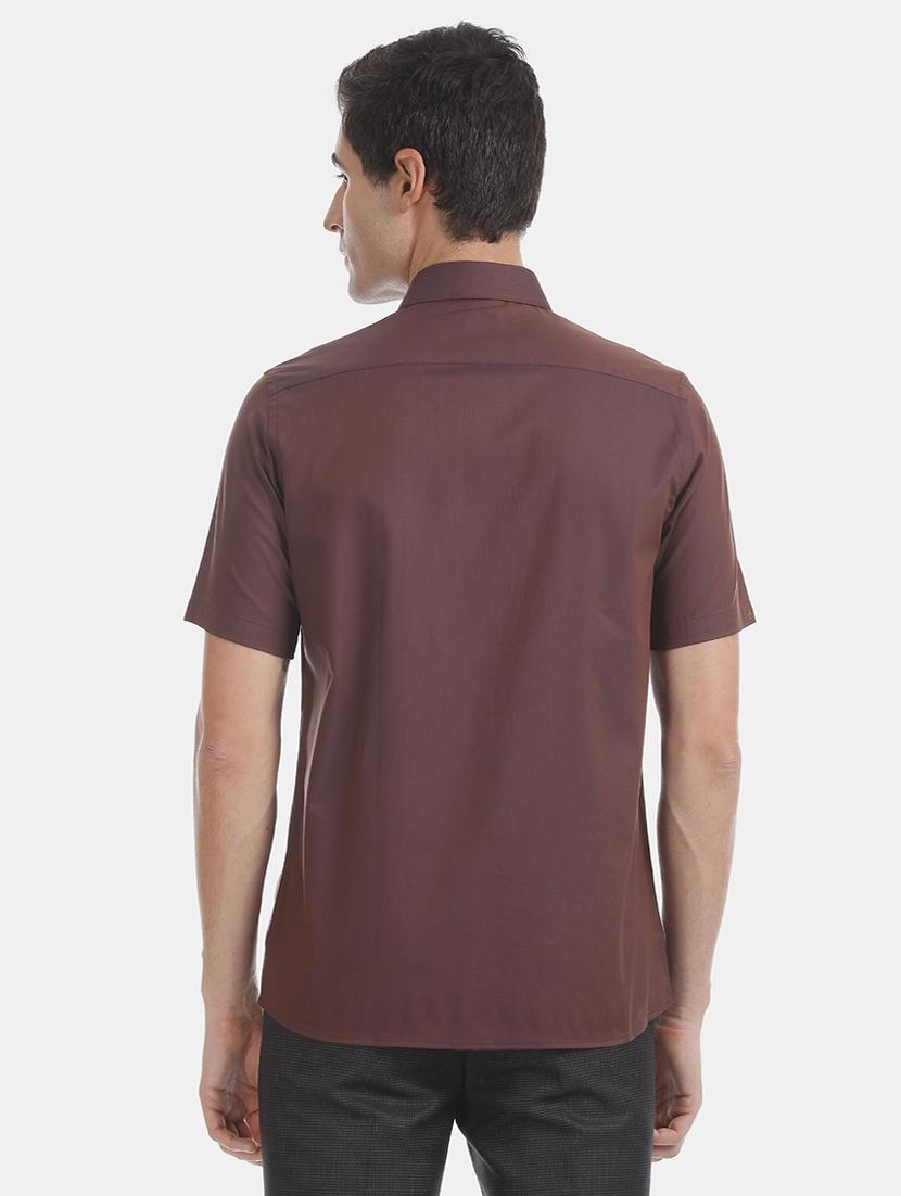 brown solid formal shirt - 17618148 - Zoom Image - 4