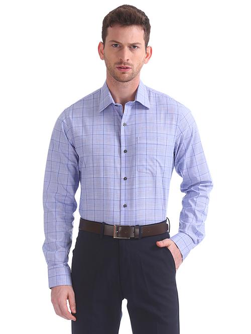 blue checkered formal shirt - 17618149 - Very Small Image - 1
