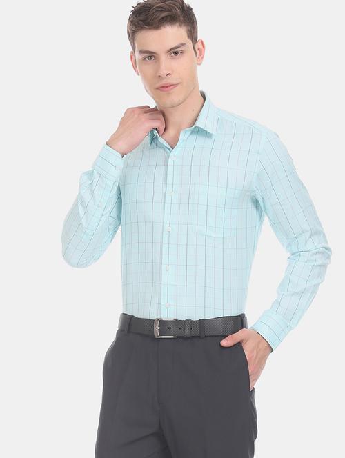 green checkered formal shirt - 17618167 - Standard Image - 1