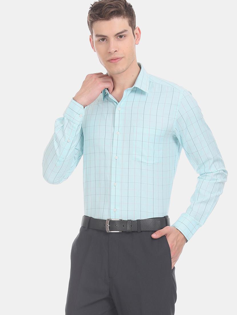 green checkered formal shirt - 17618167 - Zoom Image - 1