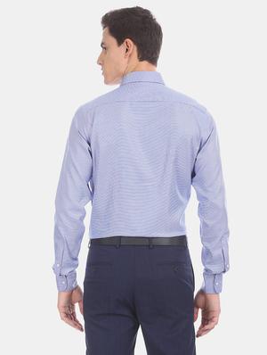blue self design formal shirt - 17618178 - Standard Image - 4