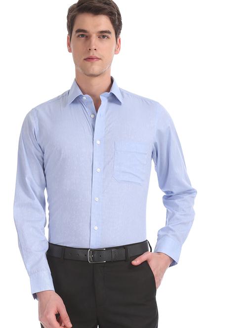 blue self design formal shirt - 17618187 - Very Small Image - 1