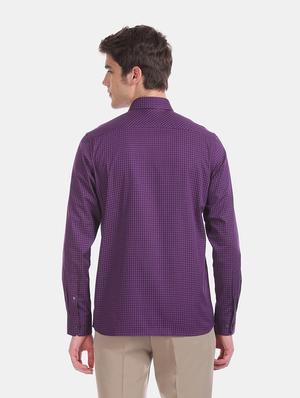 purple checkered formal shirt - 17618203 - Standard Image - 4