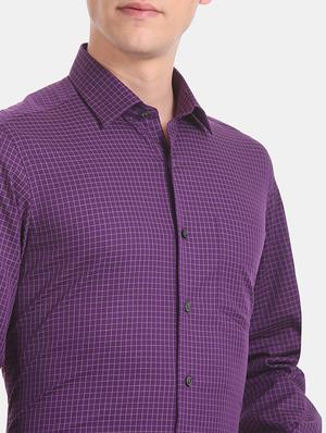 purple checkered formal shirt - 17618203 - Standard Image - 6