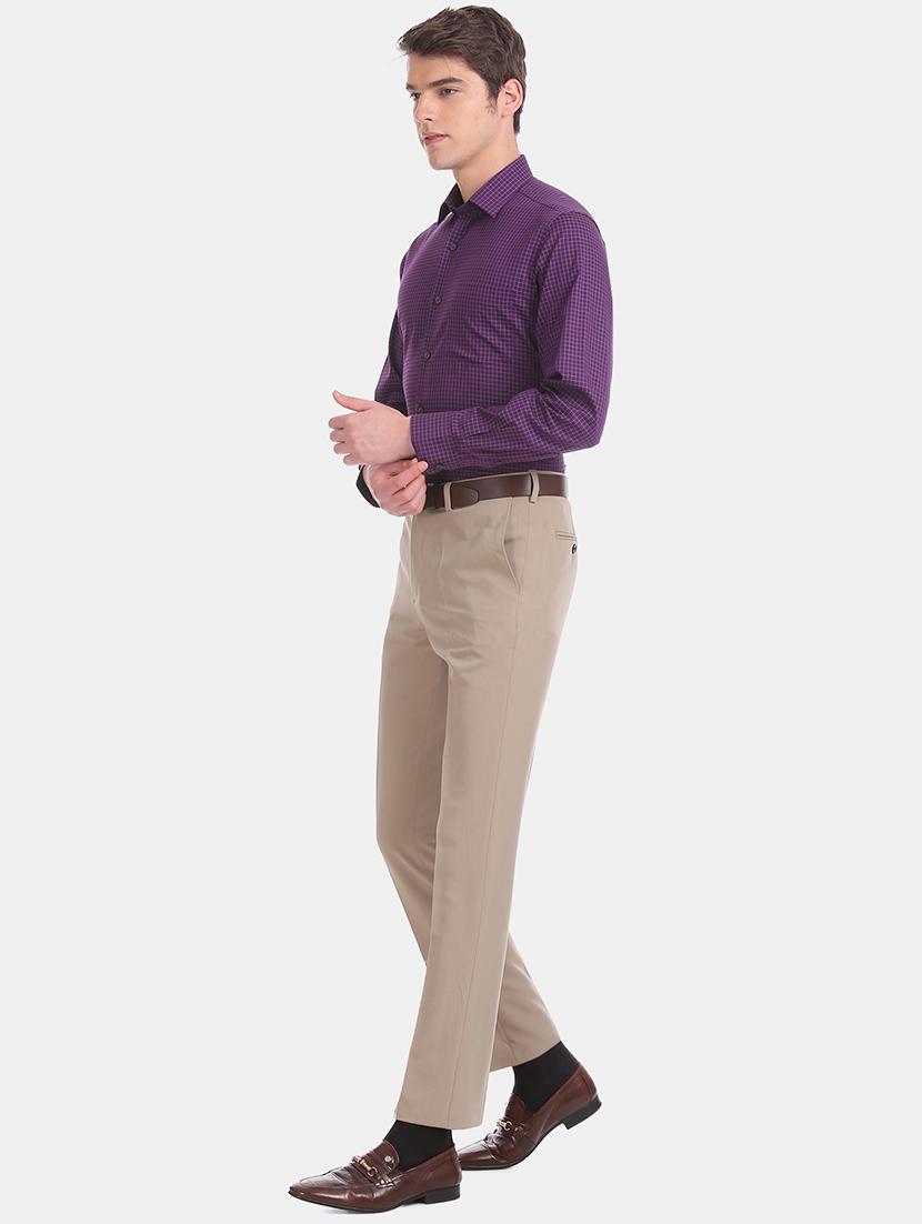 purple checkered formal shirt - 17618203 - Zoom Image - 5
