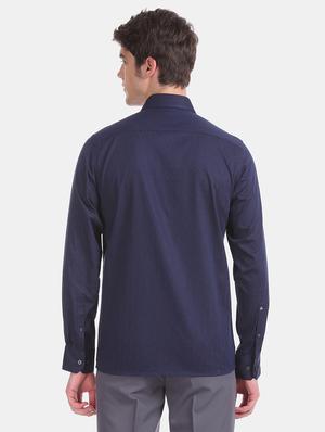 navy blue printed formal shirt - 17618205 - Standard Image - 4