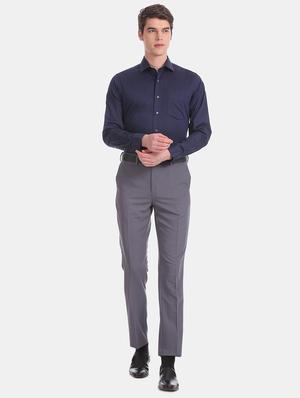navy blue printed formal shirt - 17618205 - Standard Image - 5