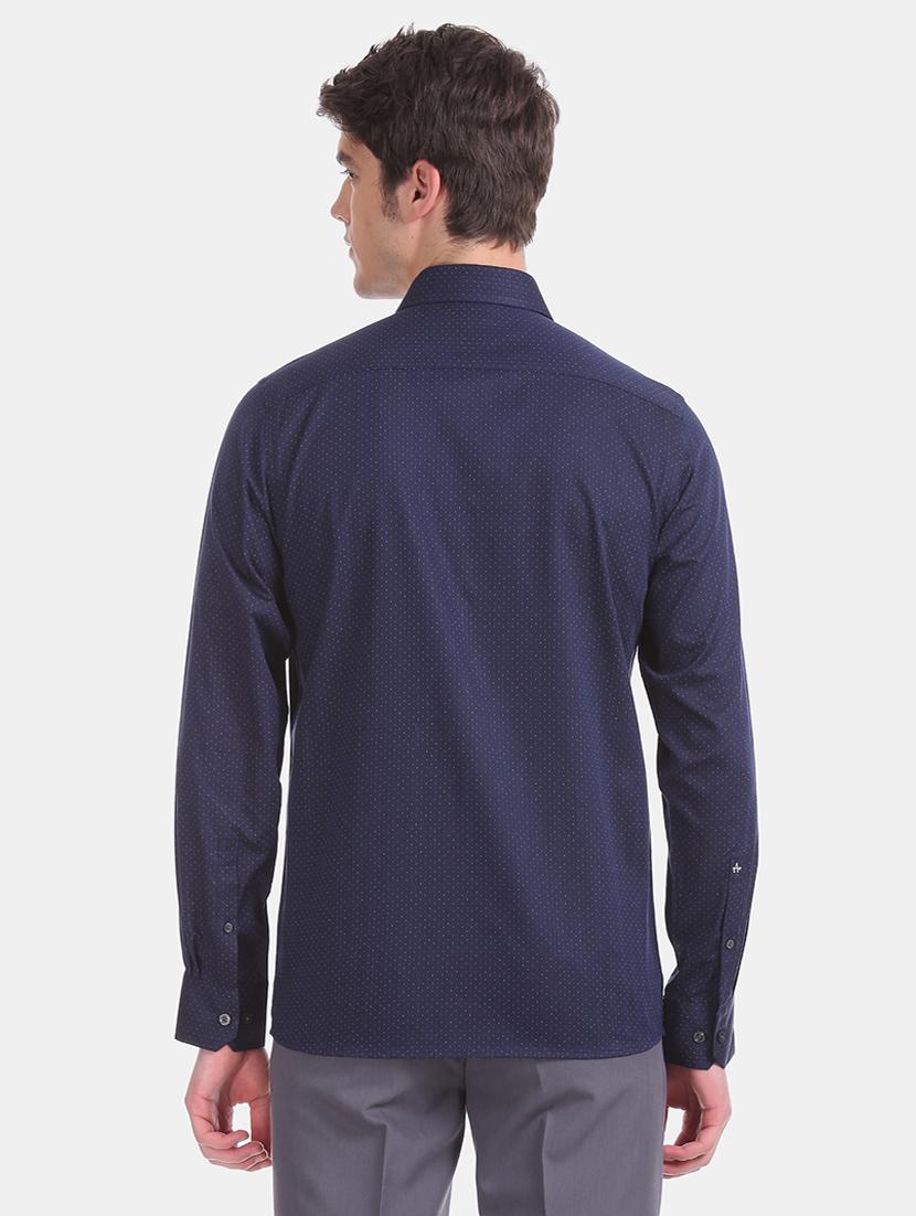 navy blue printed formal shirt - 17618205 - Zoom Image - 4