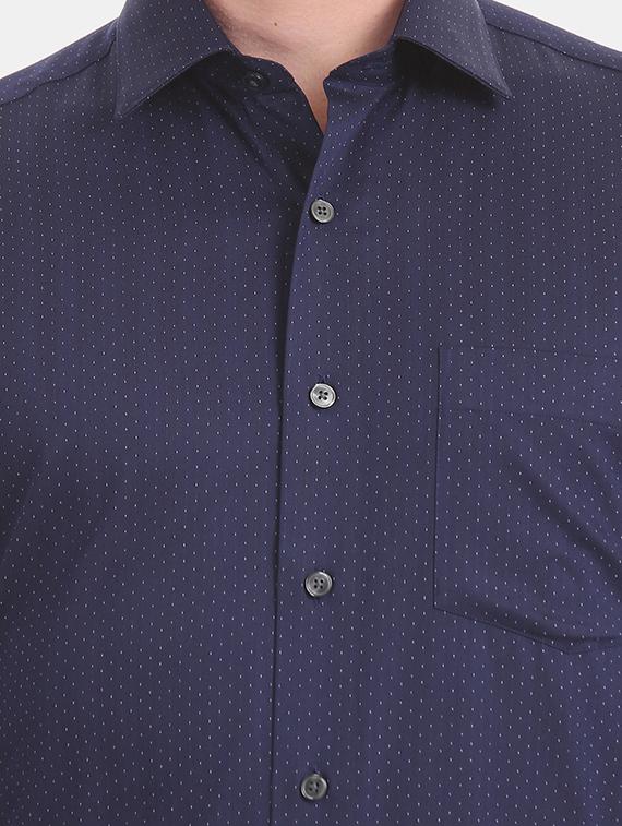 navy blue printed formal shirt - 17618205 - Zoom Image - 6