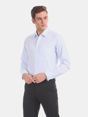 blue self design formal shirt - 17618210 - Standard Image - 2