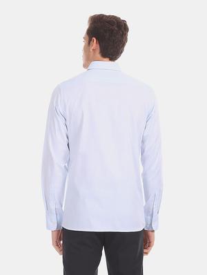 blue self design formal shirt - 17618210 - Standard Image - 3