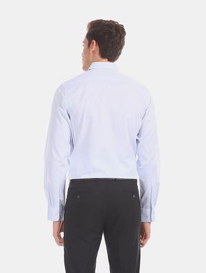 blue self design formal shirt - 17618210 - Standard Image - 4