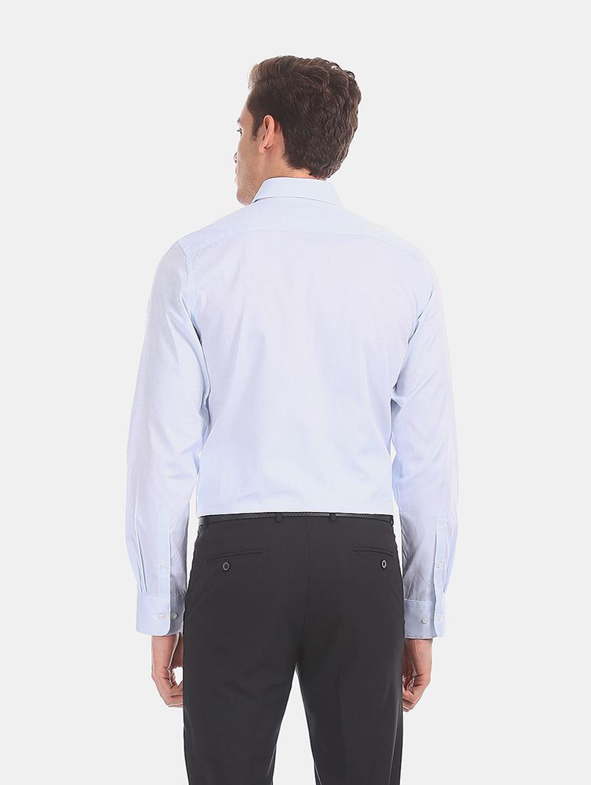 blue self design formal shirt - 17618210 - Zoom Image - 4