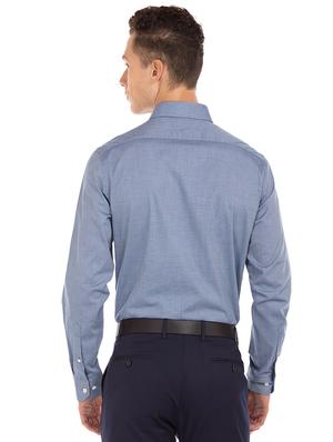 blue self design formal shirt - 17618215 - Standard Image - 3
