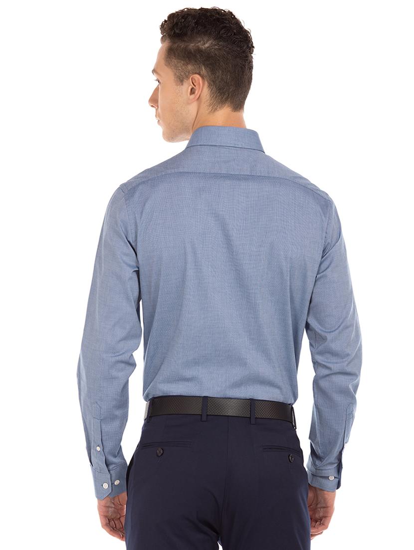blue self design formal shirt - 17618215 - Zoom Image - 3
