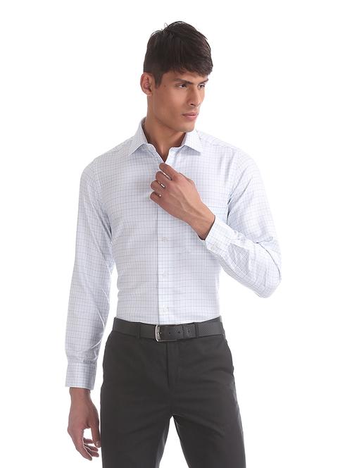 blue checkered formal shirt - 17618225 - Standard Image - 1