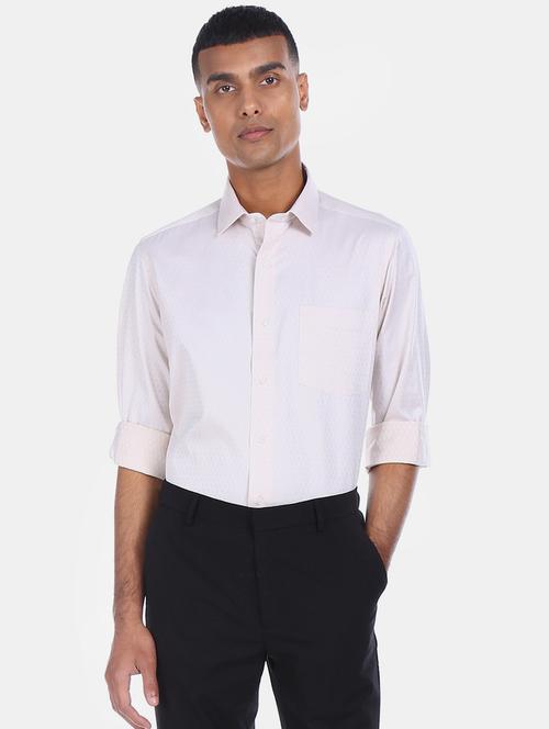 white self design formal shirt - 17618226 - Standard Image - 1