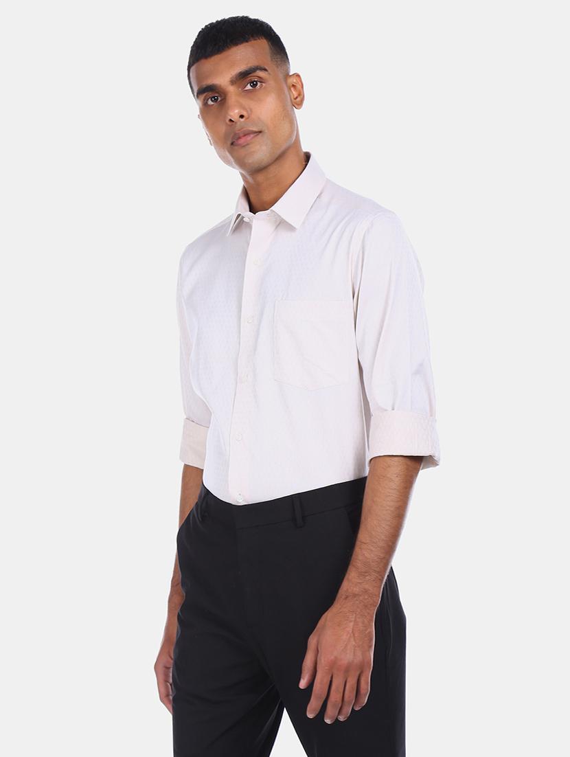 white self design formal shirt - 17618226 - Zoom Image - 2