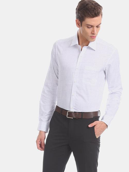 white checkered formal shirt - 17618230 - Standard Image - 1