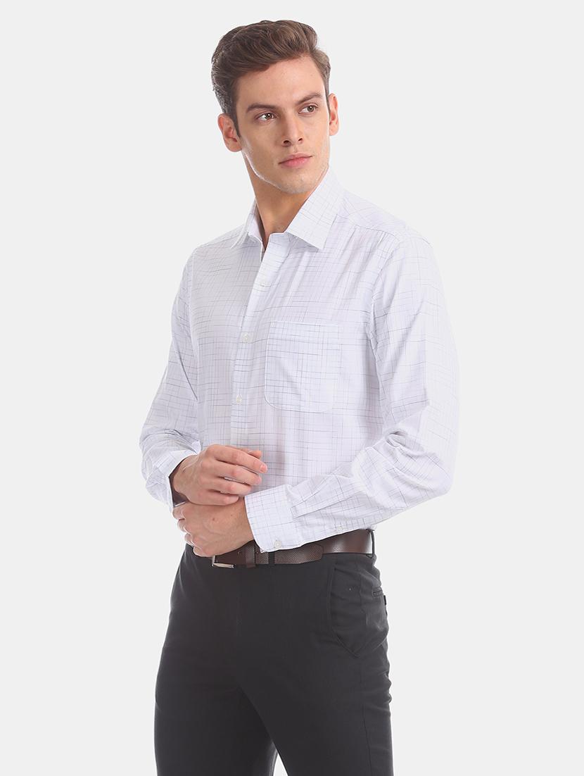 white checkered formal shirt - 17618230 - Zoom Image - 2