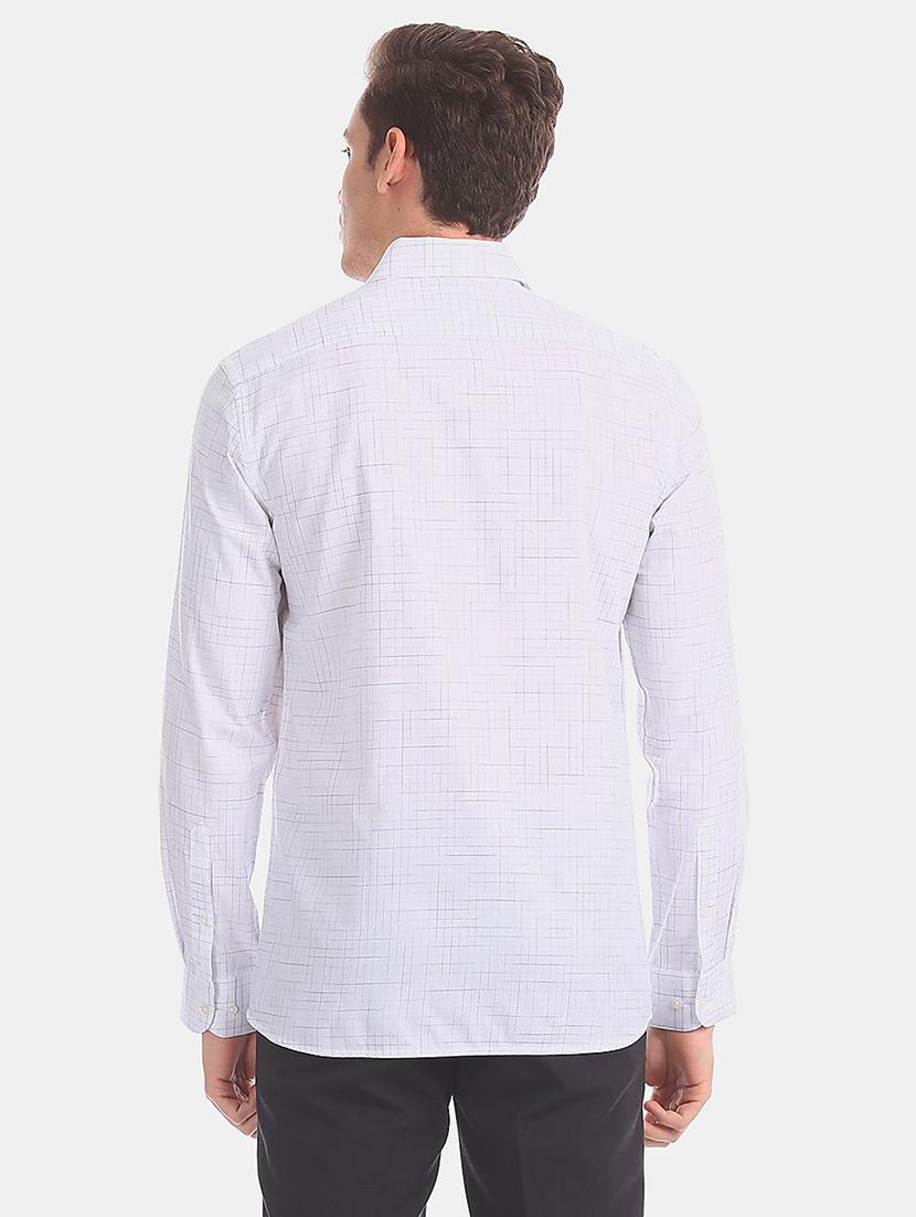 white checkered formal shirt - 17618230 - Zoom Image - 3