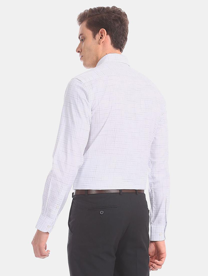 white checkered formal shirt - 17618230 - Zoom Image - 4
