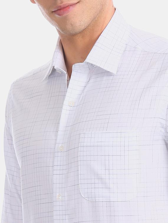 white checkered formal shirt - 17618230 - Zoom Image - 6