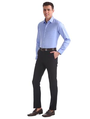 blue solid formal shirt - 17618231 - Standard Image - 4