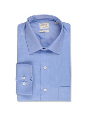 blue solid formal shirt - 17618231 - Standard Image - 5