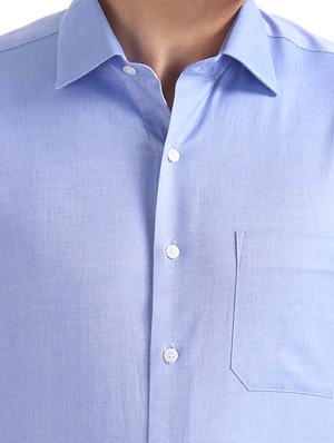 blue solid formal shirt - 17618231 - Standard Image - 6