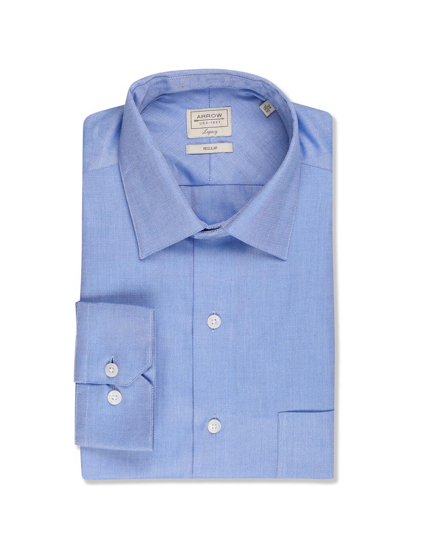 blue solid formal shirt - 17618231 - Zoom Image - 5