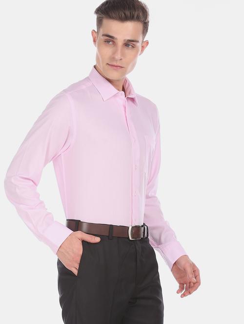 pink self design formal shirt - 17618234 - Standard Image - 1