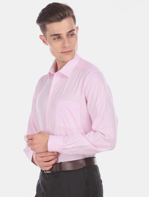 pink self design formal shirt - 17618234 - Standard Image - 2