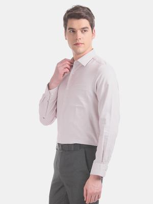 beige printed formal shirt - 17618235 - Standard Image - 3