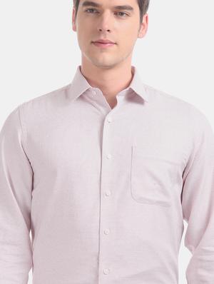 beige printed formal shirt - 17618235 - Standard Image - 6