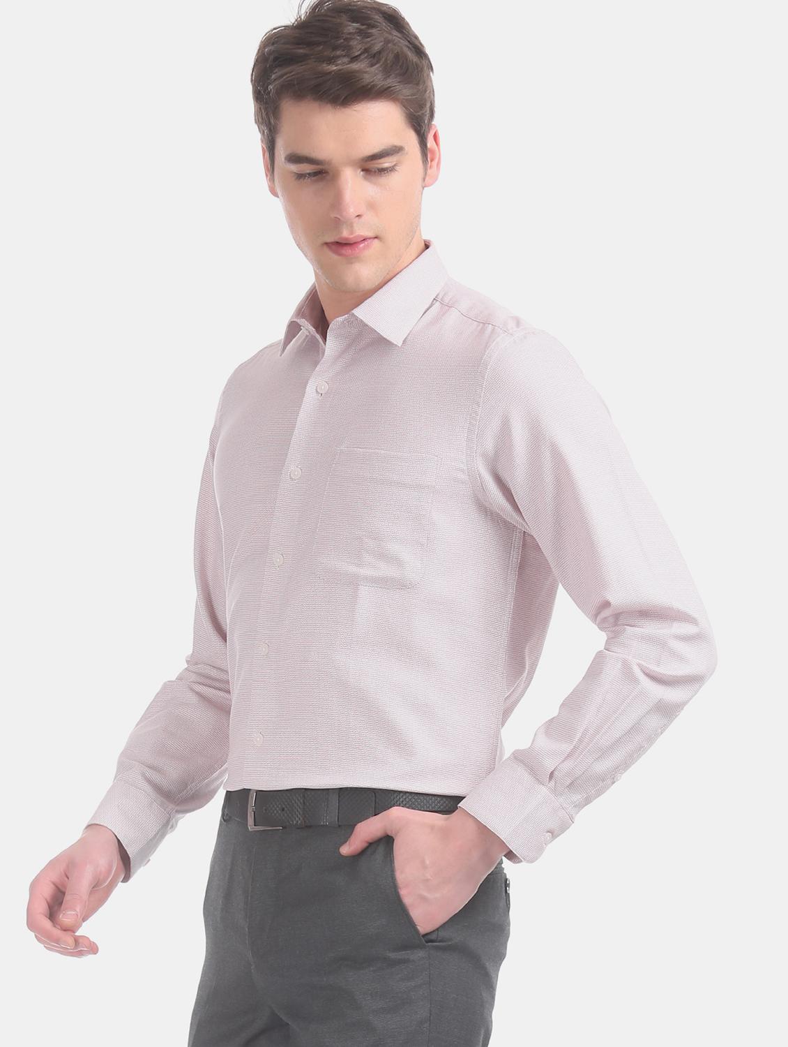 beige printed formal shirt - 17618235 - Zoom Image - 2