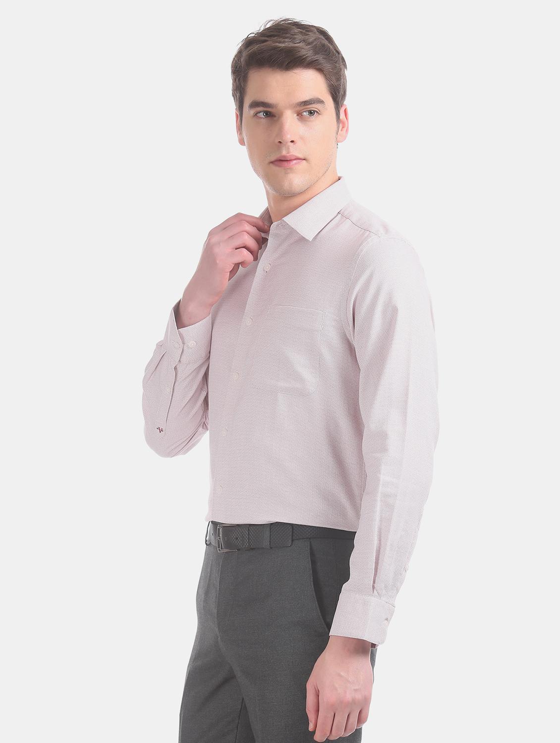 beige printed formal shirt - 17618235 - Zoom Image - 3