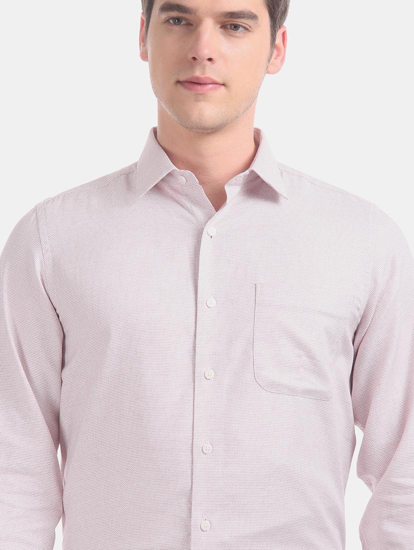 beige printed formal shirt - 17618235 - Zoom Image - 6