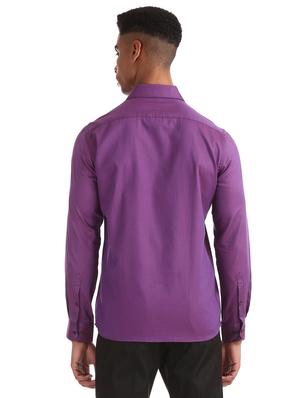 purple solid formal shirt - 17618237 - Standard Image - 4