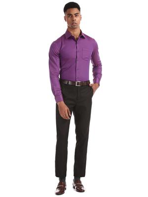 purple solid formal shirt - 17618237 - Standard Image - 5