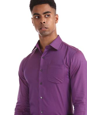 purple solid formal shirt - 17618237 - Standard Image - 6