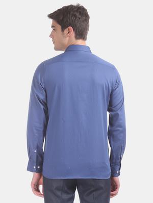 blue printed formal shirt - 17618238 - Standard Image - 4