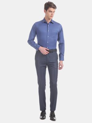 blue printed formal shirt - 17618238 - Standard Image - 5