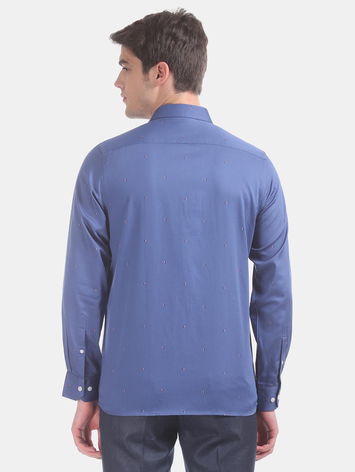 blue printed formal shirt - 17618238 - Zoom Image - 4
