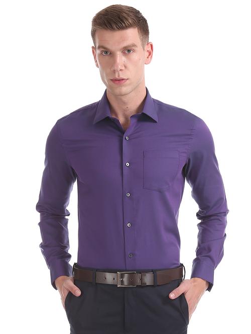 purple self design formal shirt - 17618239 - Very Small Image - 1