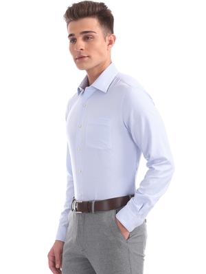 blue self design formal shirt - 17618245 - Standard Image - 2