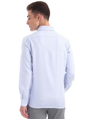 blue self design formal shirt - 17618245 - Standard Image - 3